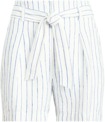 Pinstripe Linen Short In White/Blue