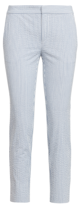Seersucker Skinny Pant In Blue/White